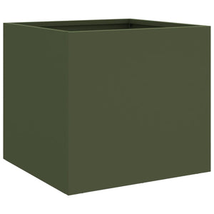 vidaXL Planters 2 pcs Olive Green 32x30x29 cm Cold-rolled Steel