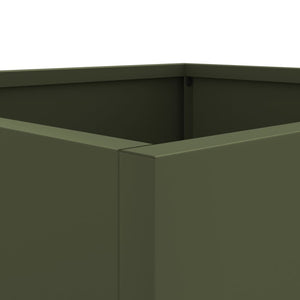 vidaXL Planters 2 pcs Olive Green 32x30x29 cm Cold-rolled Steel