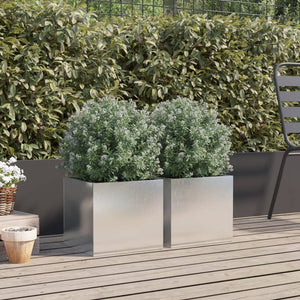 vidaXL Planters 2 pcs Silver 32x30x29 cm Stainless Steel