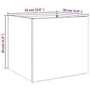 vidaXL Planter Silver 32x30x29 cm Galvanised Steel