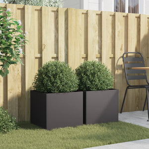 vidaXL Planters 2 pcs Black 42x40x39 cm Steel