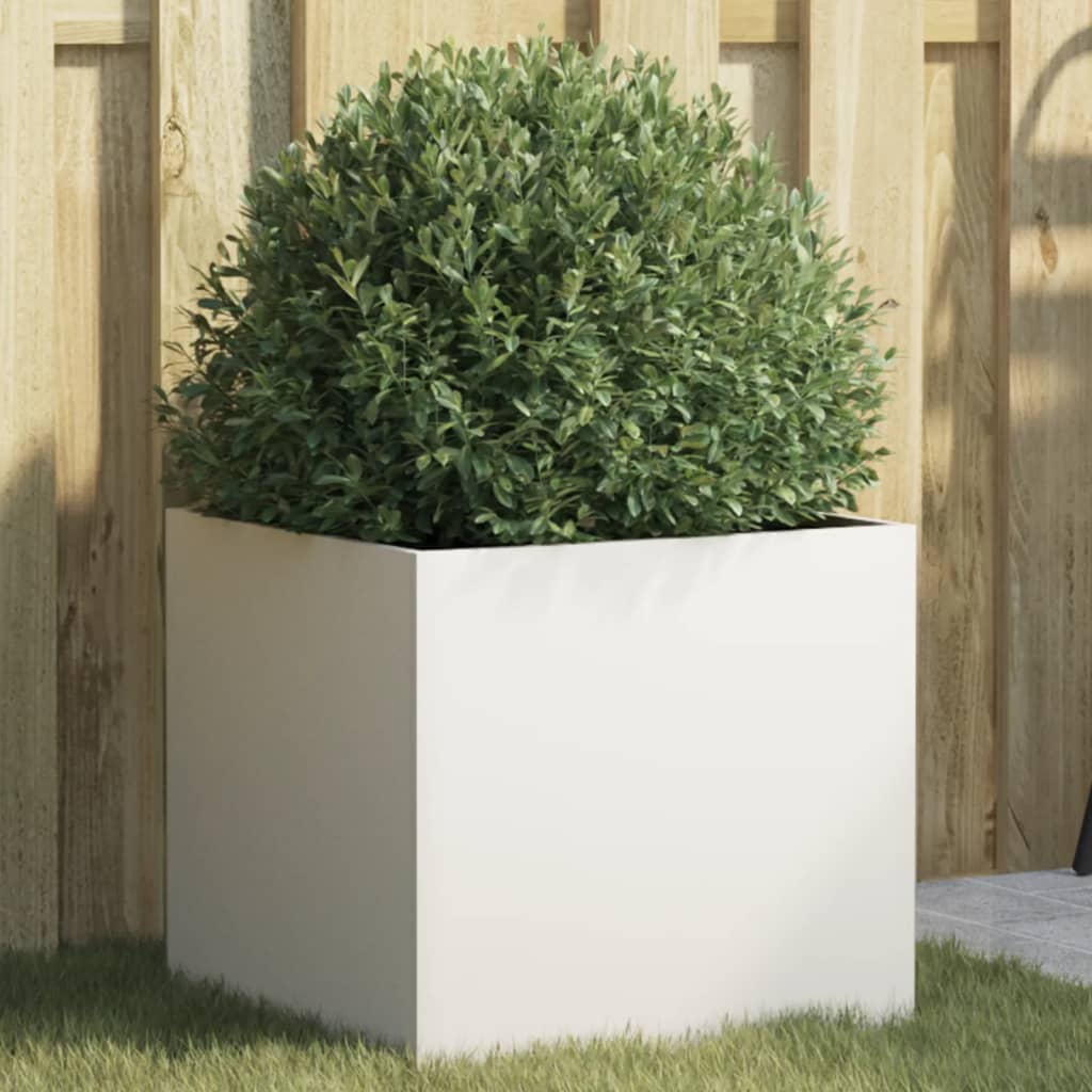 vidaXL Planter White 42x40x39 cm Cold-rolled Steel