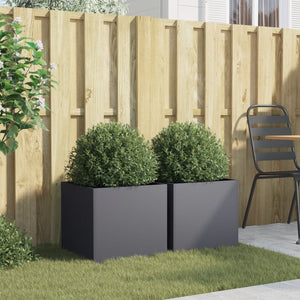 vidaXL Planters 2 pcs Anthracite 42x40x39 cm Steel