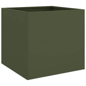 vidaXL Planter Olive Green 42x40x39 cm Cold-rolled Steel