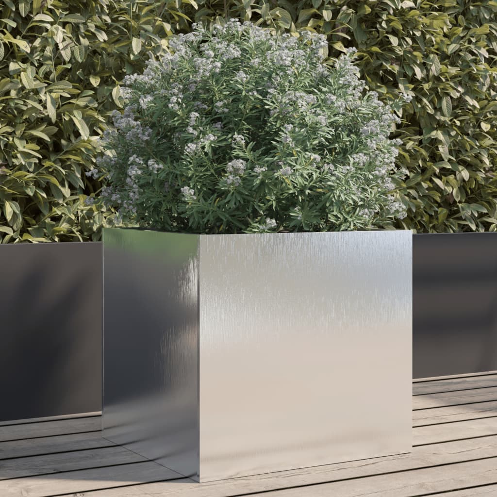 vidaXL Planter Silver 42x40x39 cm Stainless Steel