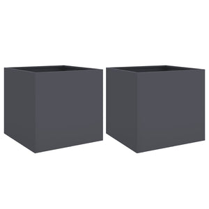 vidaXL Planters 2 pcs Anthracite 49x47x46 cm Cold-rolled Steel