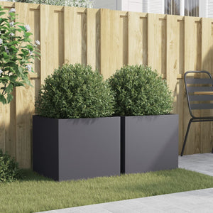 vidaXL Planters 2 pcs Anthracite 49x47x46 cm Cold-rolled Steel