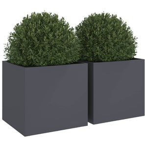 vidaXL Planters 2 pcs Anthracite 49x47x46 cm Cold-rolled Steel