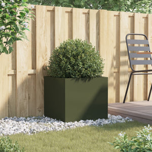 vidaXL Planter Olive Green 49x47x46 cm Cold-rolled Steel