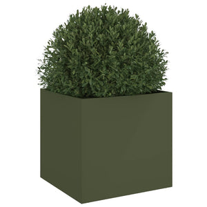 vidaXL Planter Olive Green 49x47x46 cm Cold-rolled Steel