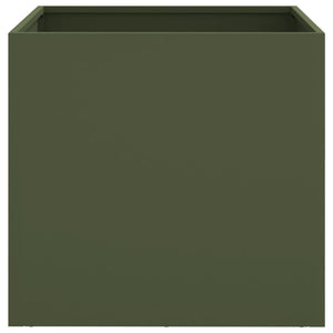 vidaXL Planters 2 pcs Olive Green 49x47x46 cm Cold-rolled Steel