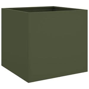 vidaXL Planters 2 pcs Olive Green 49x47x46 cm Cold-rolled Steel