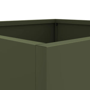 vidaXL Planters 2 pcs Olive Green 49x47x46 cm Cold-rolled Steel