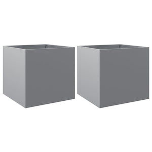 vidaXL Planters 2 pcs Silver 49x47x46 cm Galvanised Steel