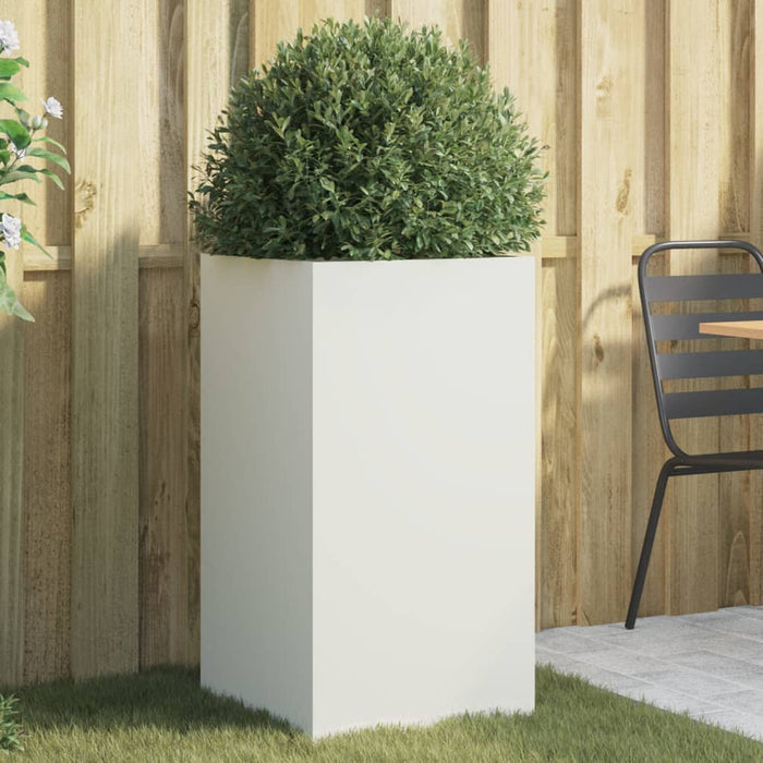 vidaXL Planter White 42x38x75 cm Cold-rolled Steel