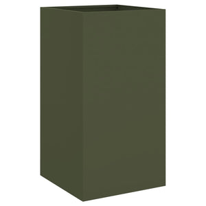 vidaXL Planter Olive Green 42x38x75 cm Cold-rolled Steel