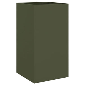 vidaXL Planter Olive Green 42x38x75 cm Cold-rolled Steel