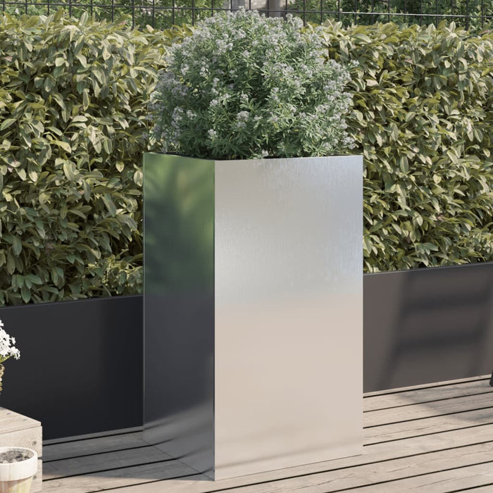 vidaXL Planter Silver 42x38x75 cm Stainless Steel