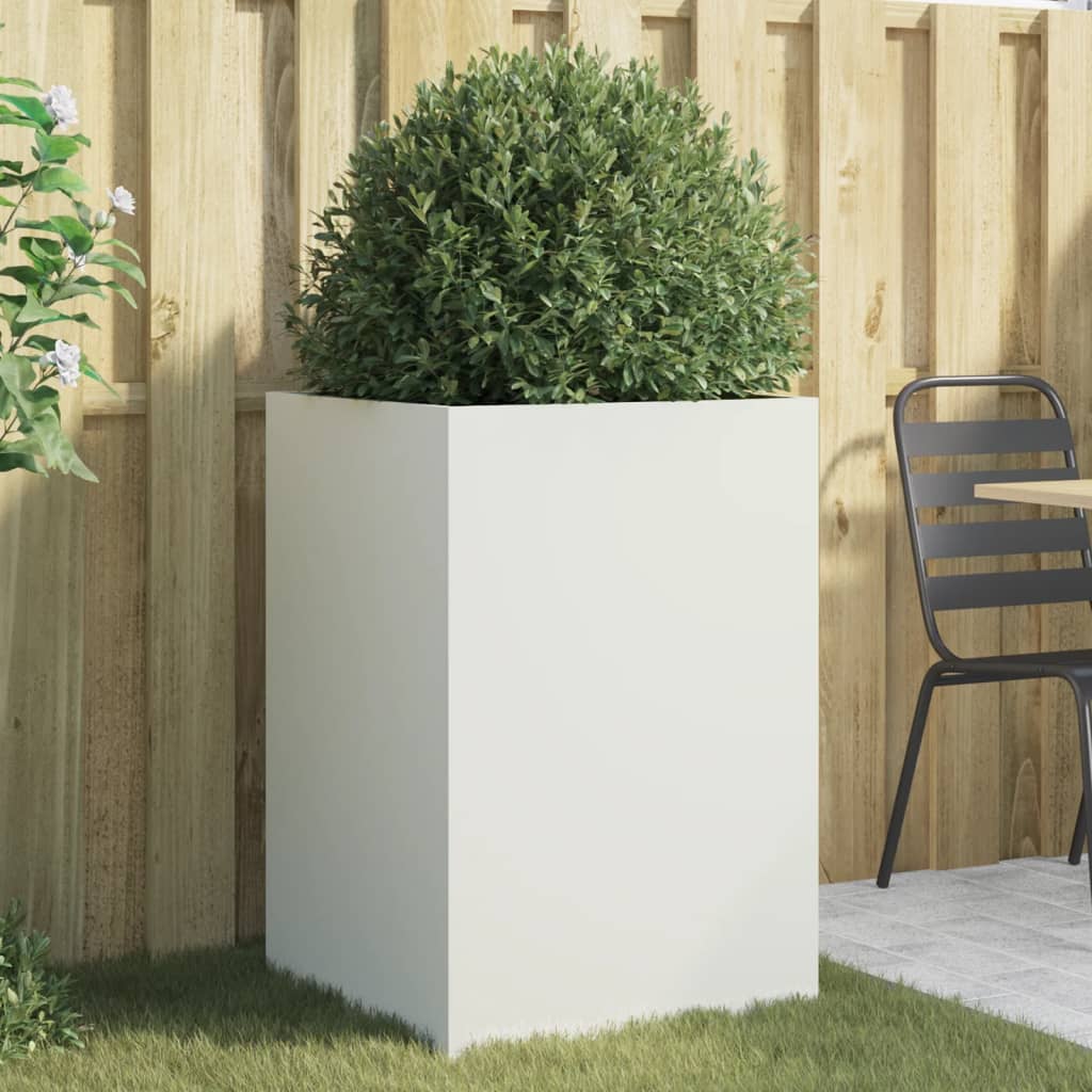 vidaXL Planter White 52x48x75 cm Cold-rolled Steel