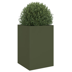 vidaXL Planter Olive Green 52x48x75 cm Cold-rolled Steel