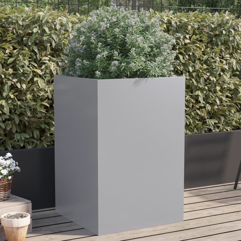 vidaXL Planter Silver 52x48x75 cm Galvanised Steel