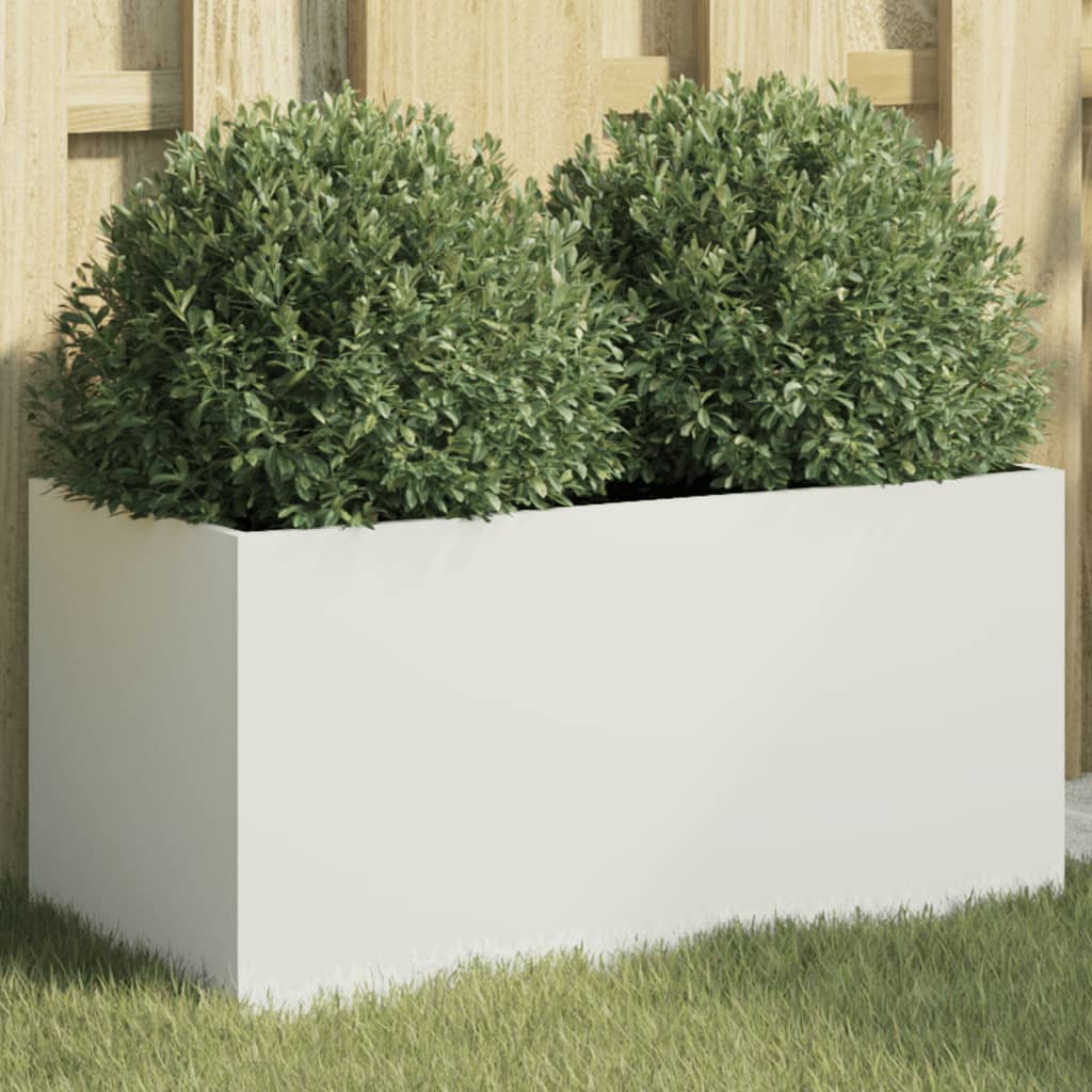 vidaXL Planter White 62x30x29 cm Steel