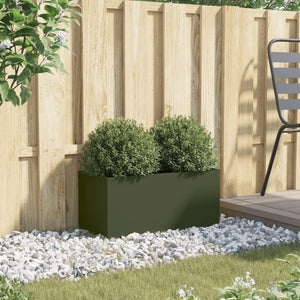 vidaXL Planter Olive Green 62x30x29 cm Steel