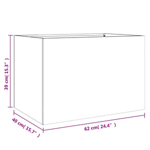 vidaXL Planter White 62x40x39 cm Steel