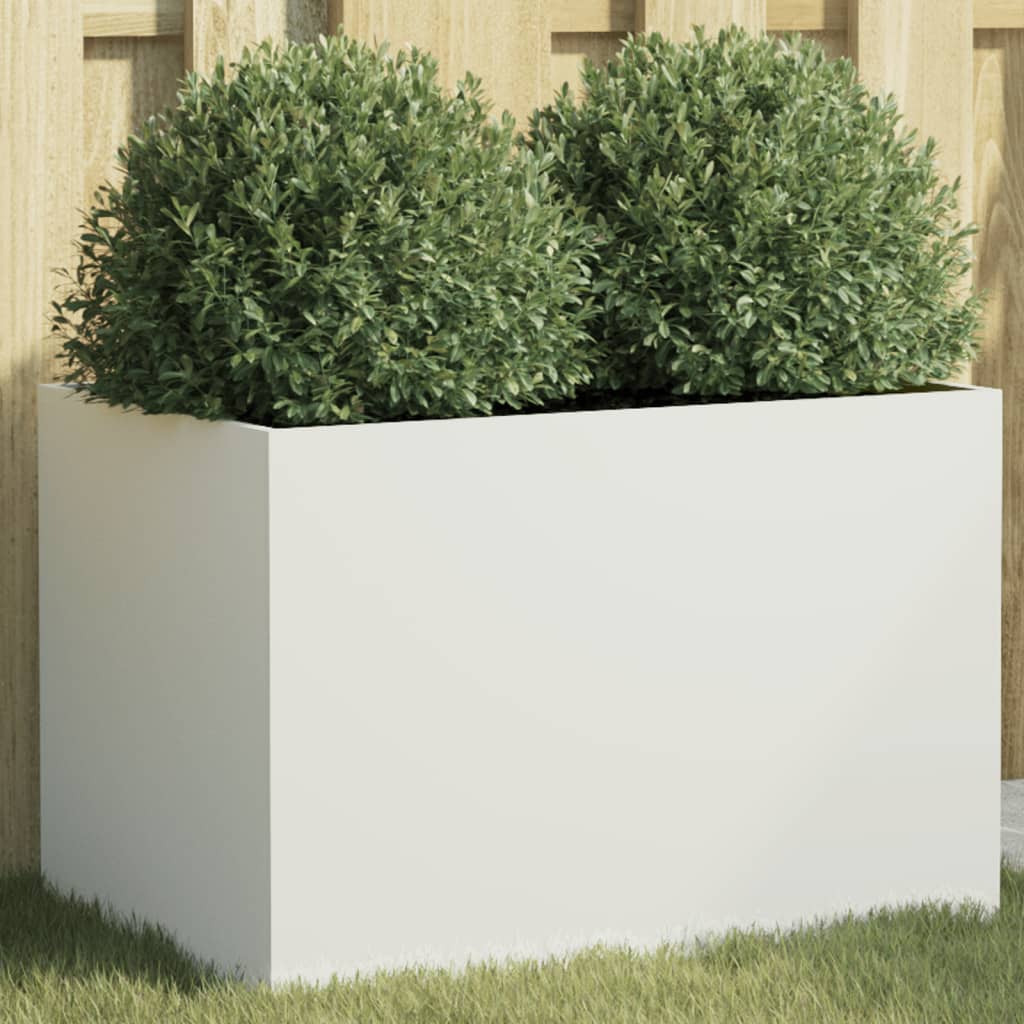 vidaXL Planter White 62x40x39 cm Steel