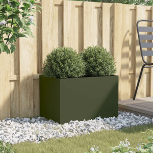 vidaXL Planter Olive Green 62x40x39 cm Steel