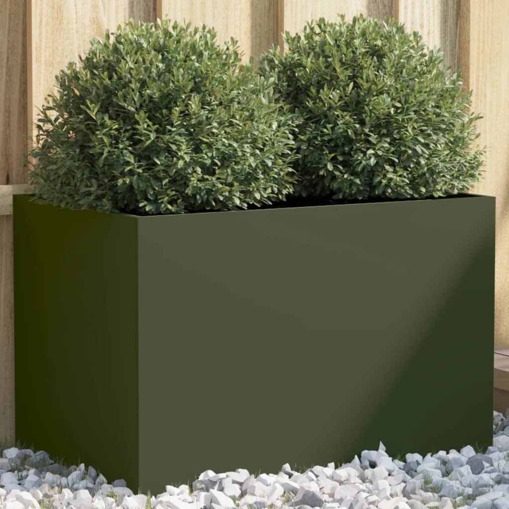 vidaXL Planter Olive Green 62x40x39 cm Steel