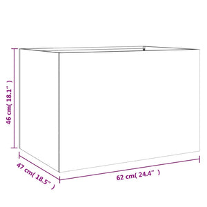 vidaXL Planter White 62x47x46 cm Cold-rolled Steel