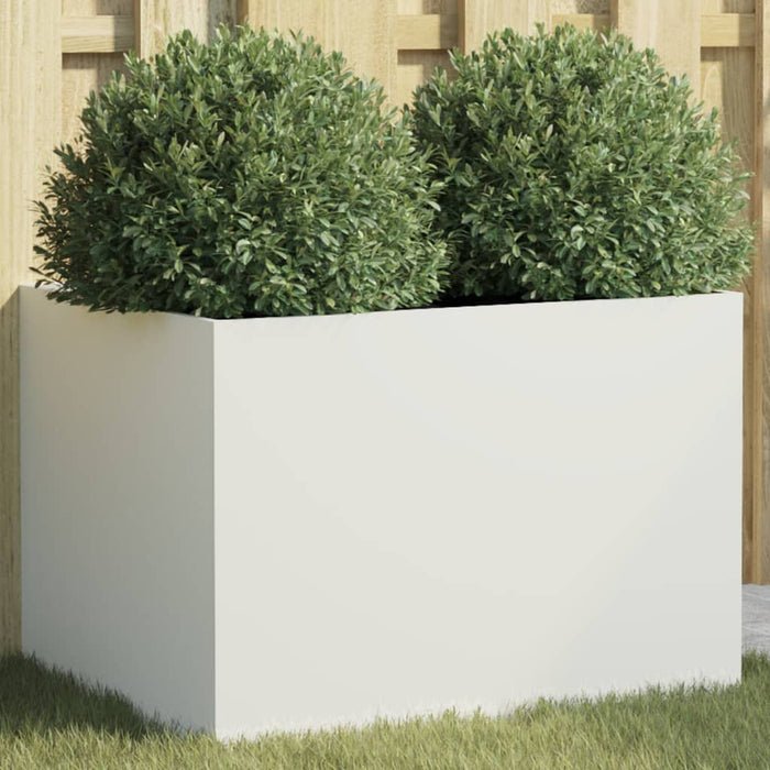 vidaXL Planter White 62x47x46 cm Cold-rolled Steel