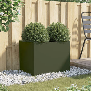 vidaXL Planter Olive Green 62x47x46 cm Steel