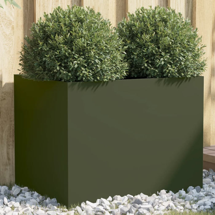 vidaXL Planter Olive Green 62x47x46 cm Steel