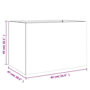 vidaXL Planter Silver 62x47x46 cm Galvanised Steel