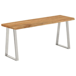 vidaXL Bench with Live Edge 105 cm Solid Wood Acacia