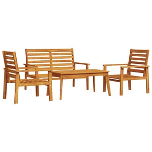 vidaXL 4 Piece Garden Lounge Set Solid Wood Acacia