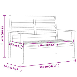 vidaXL 3 Piece Garden Lounge Set Solid Wood Acacia