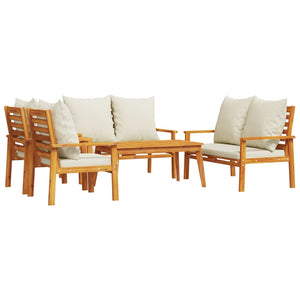 vidaXL 5 Piece Garden Lounge Set with Cushions Solid Wood Acacia