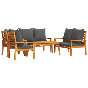 vidaXL 5 Piece Garden Lounge Set with Cushions Solid Wood Acacia