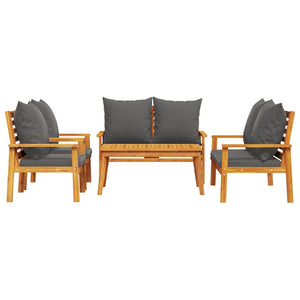 vidaXL 5 Piece Garden Lounge Set with Cushions Solid Wood Acacia