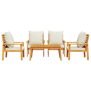 vidaXL 5 Piece Garden Lounge Set with Cushions Solid Wood Acacia