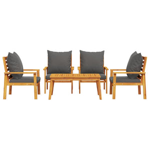 vidaXL 5 Piece Garden Lounge Set with Cushions Solid Wood Acacia