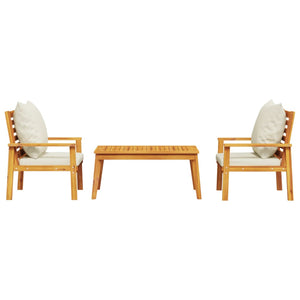 vidaXL 3 Piece Garden Lounge Set with Cushions Solid Wood Acacia