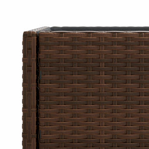 vidaXL Garden Planters with Shelf 2 pcs Brown 90x40x75 cm Poly Rattan