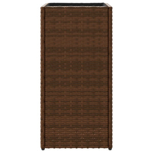 vidaXL Garden Planters 2 pcs Brown 30x30x60 cm Poly Rattan