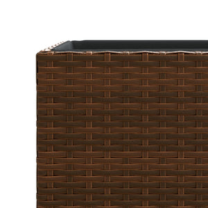 vidaXL Garden Planters 2 pcs Brown 30x30x60 cm Poly Rattan