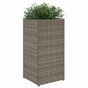 vidaXL Garden Planters 2 pcs Grey 30x30x60 cm Poly Rattan