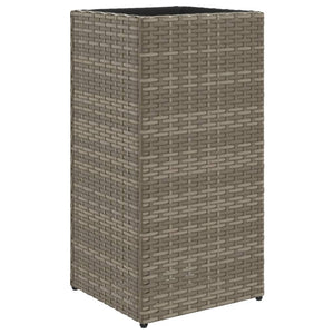 vidaXL Garden Planters 2 pcs Grey 30x30x60 cm Poly Rattan